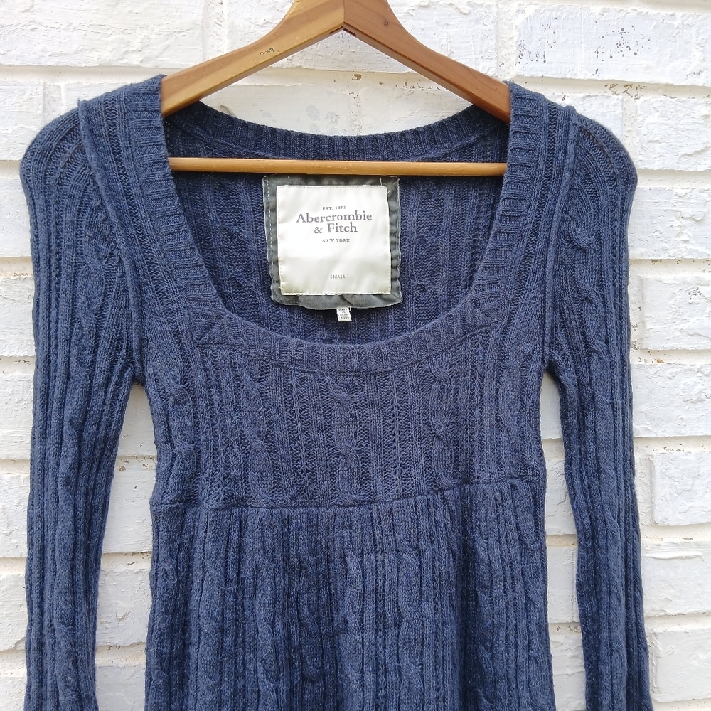 Vintage Y2K Abercrombie & Fitch Babydoll Cable Knit Sweater - Picture 4 of 6